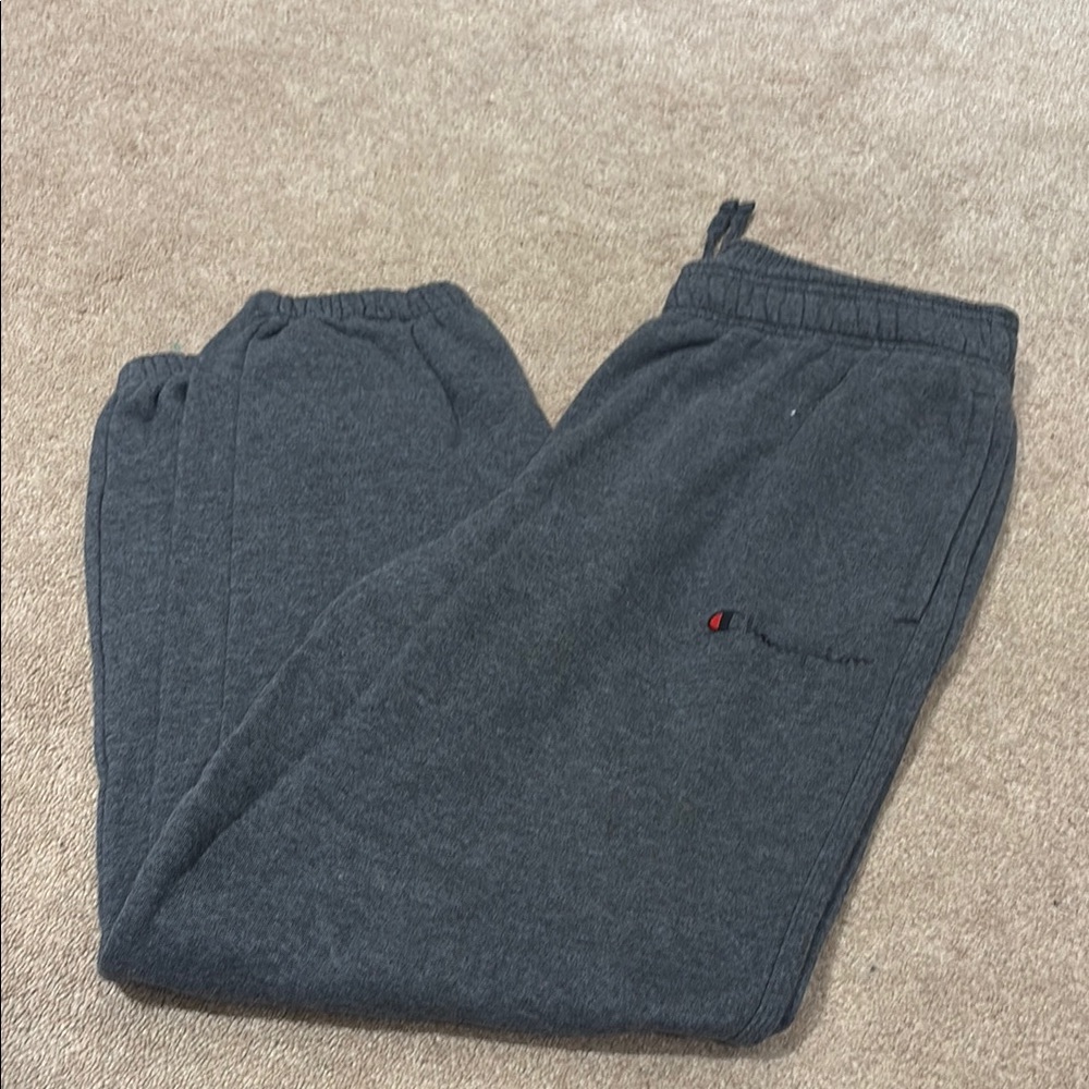Champion Gray Sweatpants Elastic Waistband Relaxed Fit